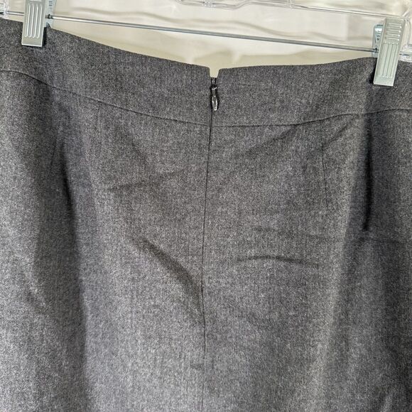 Talbots Wool Blend Skirt Women's 10 Grey Pockets Lined Zip Back Knee Length - Picture 9 of 9